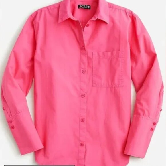 J. Crew Garçon Shirt in Pink Garment-dyed Cotton Poplin Size 10 - Picture 2 of 9